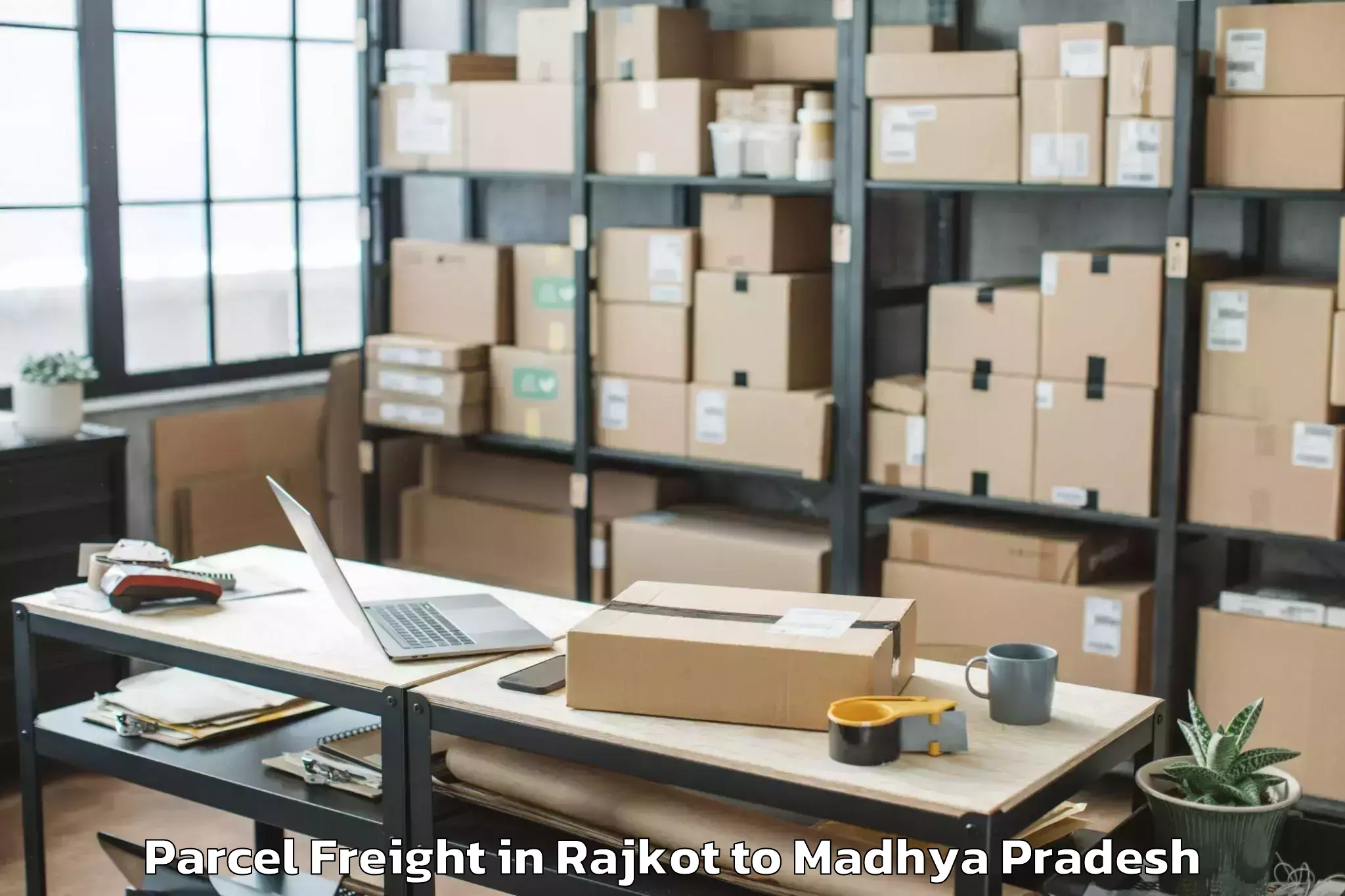 Book Rajkot to Gandhwani Parcel Freight Online